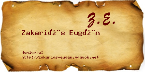 Zakariás Eugén névjegykártya